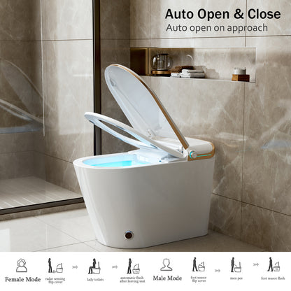 Loniko U2 Auto Open & Close Smart Bidet Toilet with Foot sensor, Tankless Toilet with Auto Flushing