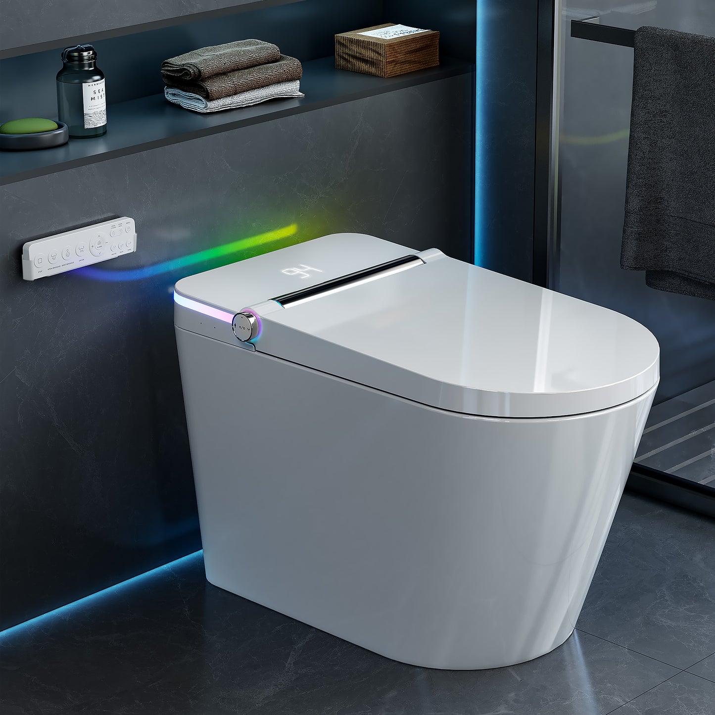 Loniko U5 Tankless Smart Toilet, One-Piece Toilets wih Bidet Built In Auto Flush & Open