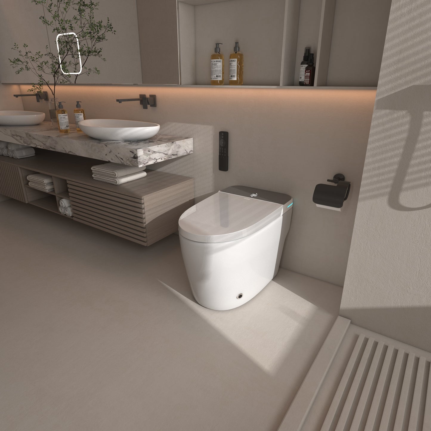 Loniko ST001 Auto Open/Close Lid Smart Toilet Bidet with Built-in Tank, Auto Flush & Wash