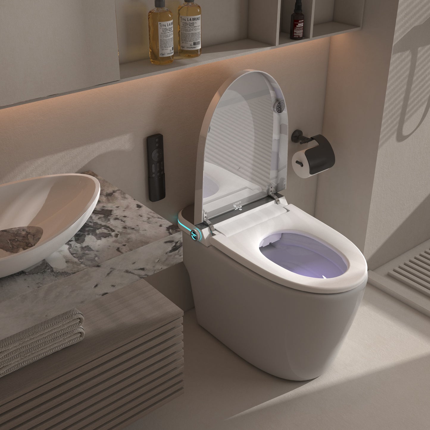 Loniko ST001 Auto Open/Close Lid Smart Toilet Bidet with Built-in Tank, Auto Flush & Wash