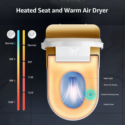 Loniko K1 Smart Toilet, One-Piece Bidet, Heated Seat & Auto Flush