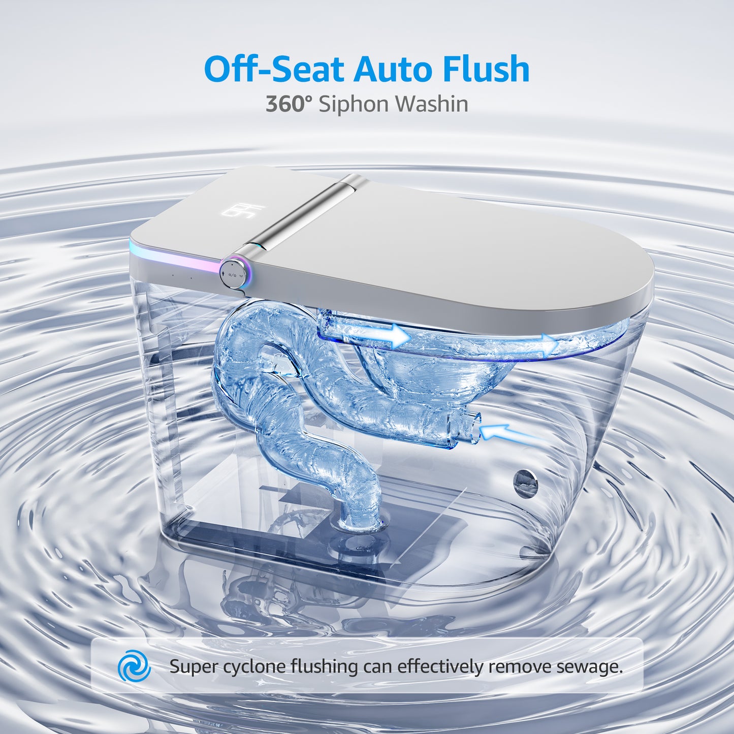 Loniko U5 Tankless Smart Toilet, One-Piece Toilets wih Bidet Built In Auto Flush & Open