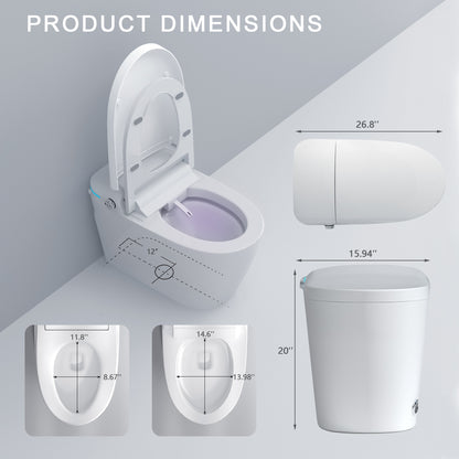 Loniko ST001-1 Auto Open/Close Lid Smart Toilet Bidet with Built-in Tank