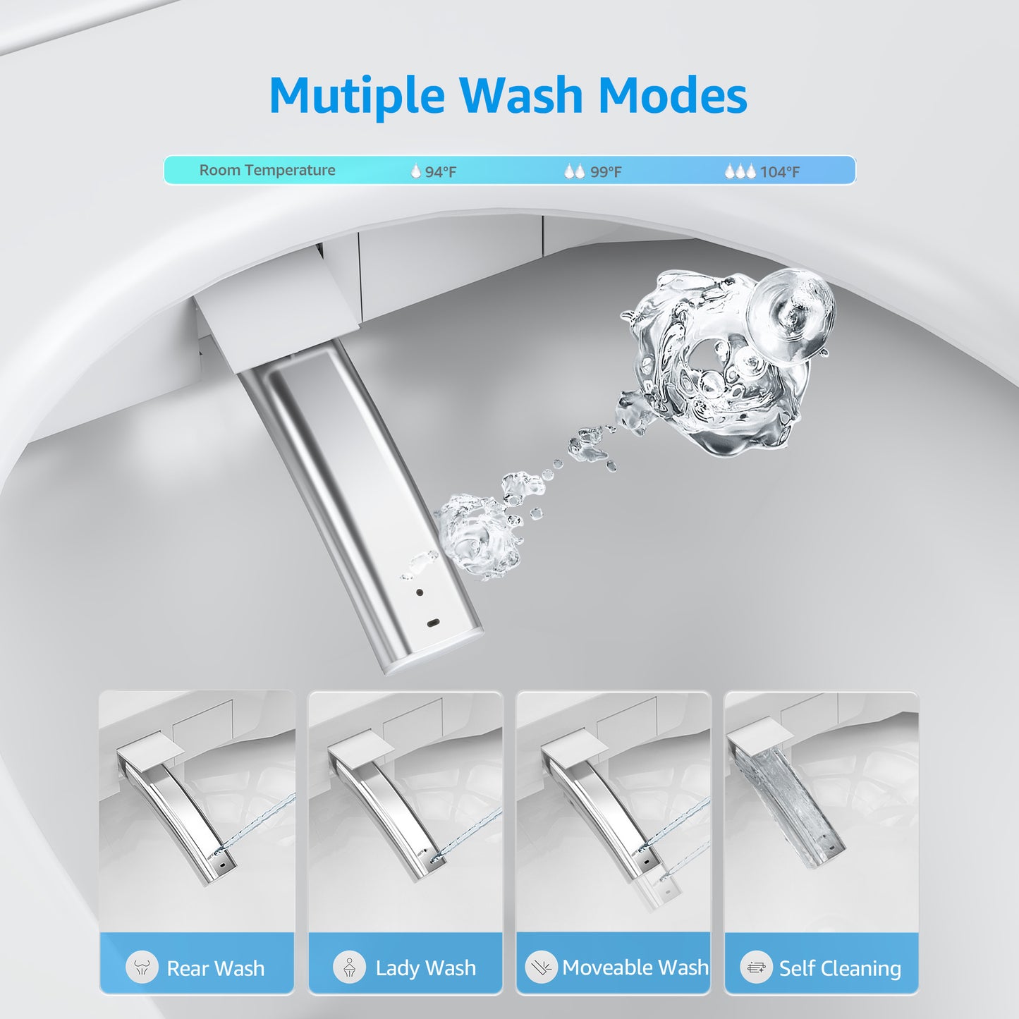 Loniko U5 Tankless Smart Toilet, One-Piece Toilets wih Bidet Built In Auto Flush & Open