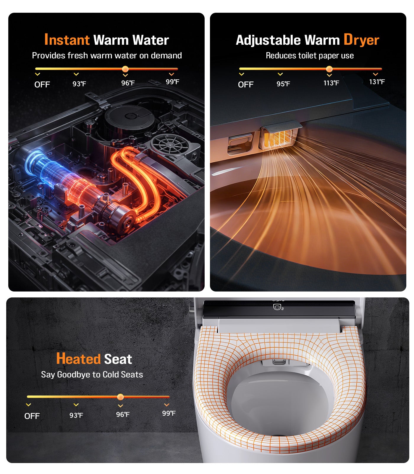 Loniko W4 Smart Toilet with Bidet Built In, One-Piece Tankless Design with Remote
