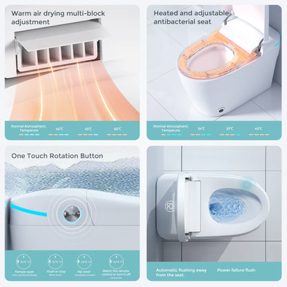 Loniko ST001-1 Auto Open/Close Lid Smart Toilet Bidet with Built-in Tank