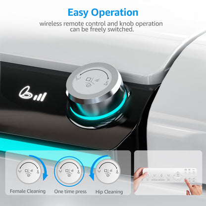 U1 Smart Toilet, One Piece Bidet Toilet for Bathrooms, Elongated Toilet with Warm Water, Dual Auto Flush, Foot Sensor Operation, Heated Bidet Seat, Electric Tankless Toilets with Auto Open Colse Lid