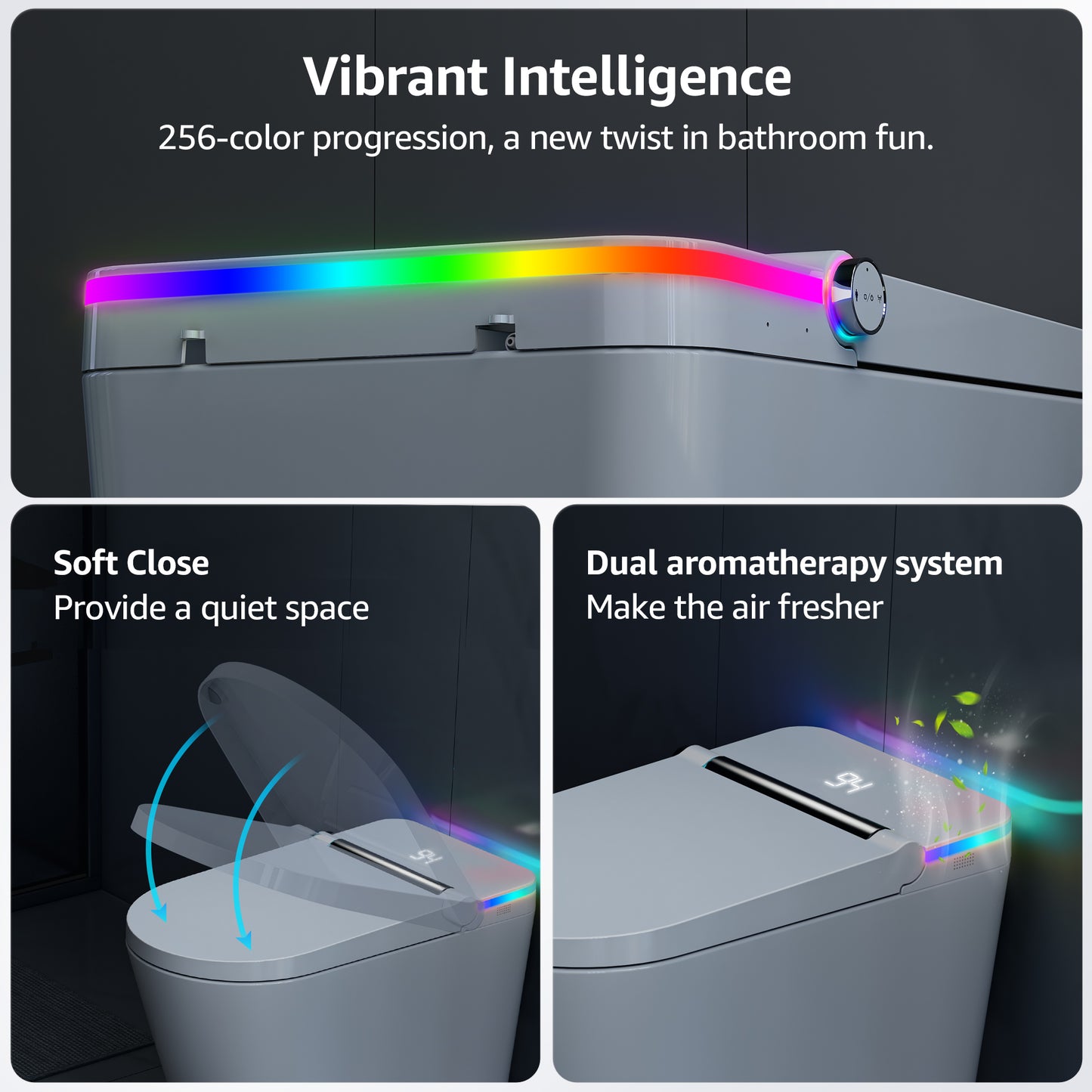 Loniko U5 Tankless Smart Toilet, One-Piece Toilets wih Bidet Built In Auto Flush & Open