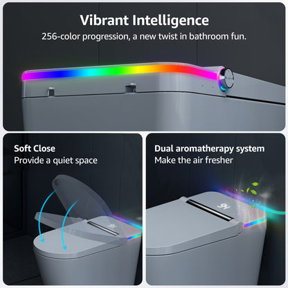 Loniko U5 Tankless Smart Toilet, One-Piece Toilets wih Bidet Built In Auto Flush & Open