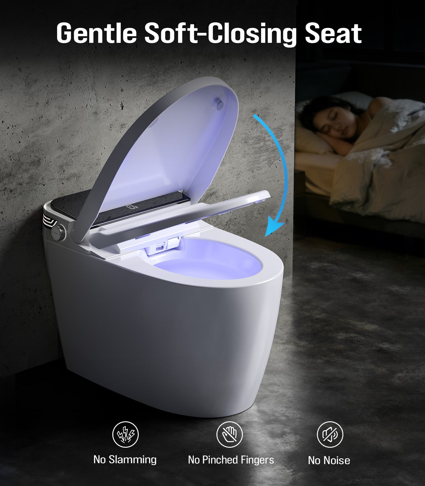 Loniko W4 Smart Toilet with Bidet Built In, One-Piece Tankless Design with Remote