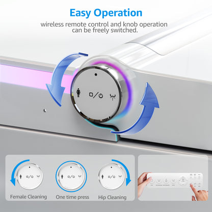 Loniko U5 Tankless Smart Toilet, One-Piece Toilets wih Bidet Built In Auto Flush & Open