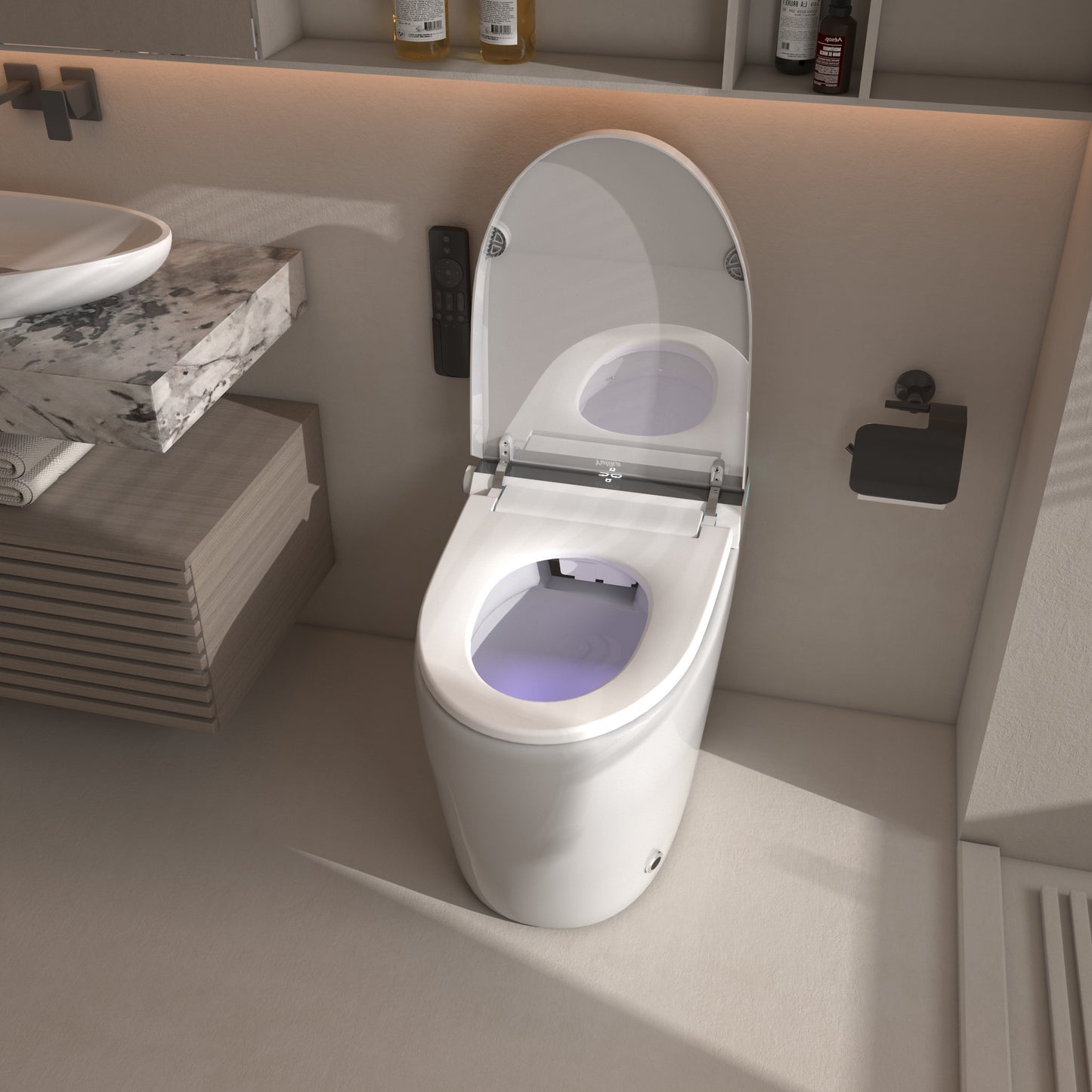 Loniko ST001 Auto Open/Close Lid Smart Toilet Bidet with Built-in Tank, Auto Flush & Wash
