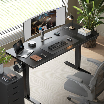 Black 71x30 in Electric Standing Desk, 1 Inch Thick Tabletop | Double Beam Frame, Holds 220lbs, Sit Stand, 3 Memory Height Adjustment, Extra Deep Tbale Top, Black Frame(UPC： 762849902630)