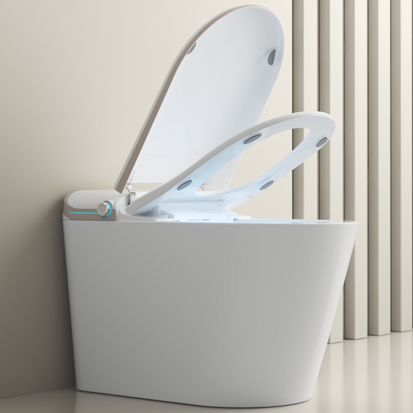 Loniko U2 Auto Open & Close Smart Bidet Toilet with Foot sensor, Tankless Toilet with Auto Flushing
