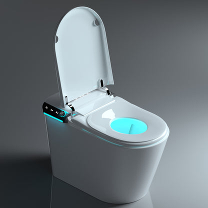 U1 Smart Toilet, One Piece Bidet Toilet for Bathrooms, Elongated Toilet with Warm Water, Dual Auto Flush, Foot Sensor Operation, Heated Bidet Seat, Electric Tankless Toilets with Auto Open Colse Lid
