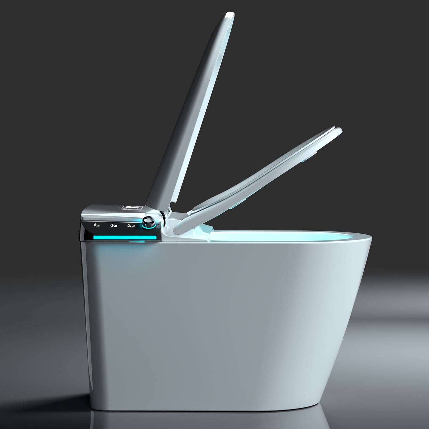 U1 Smart Toilet, One Piece Bidet Toilet for Bathrooms, Elongated Toilet with Warm Water, Dual Auto Flush, Foot Sensor Operation, Heated Bidet Seat, Electric Tankless Toilets with Auto Open Colse Lid