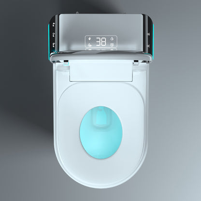 U1 Smart Toilet, One Piece Bidet Toilet for Bathrooms, Elongated Toilet with Warm Water, Dual Auto Flush, Foot Sensor Operation, Heated Bidet Seat, Electric Tankless Toilets with Auto Open Colse Lid