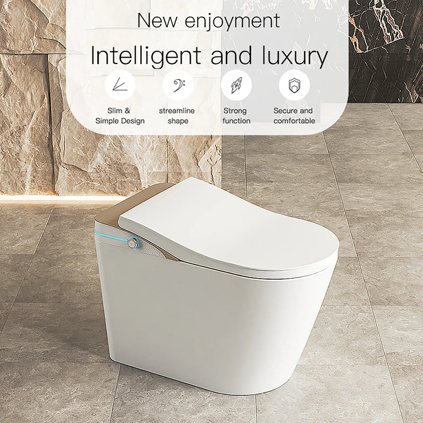Loniko K1 Smart Toilet, One-Piece Bidet, Heated Seat & Auto Flush