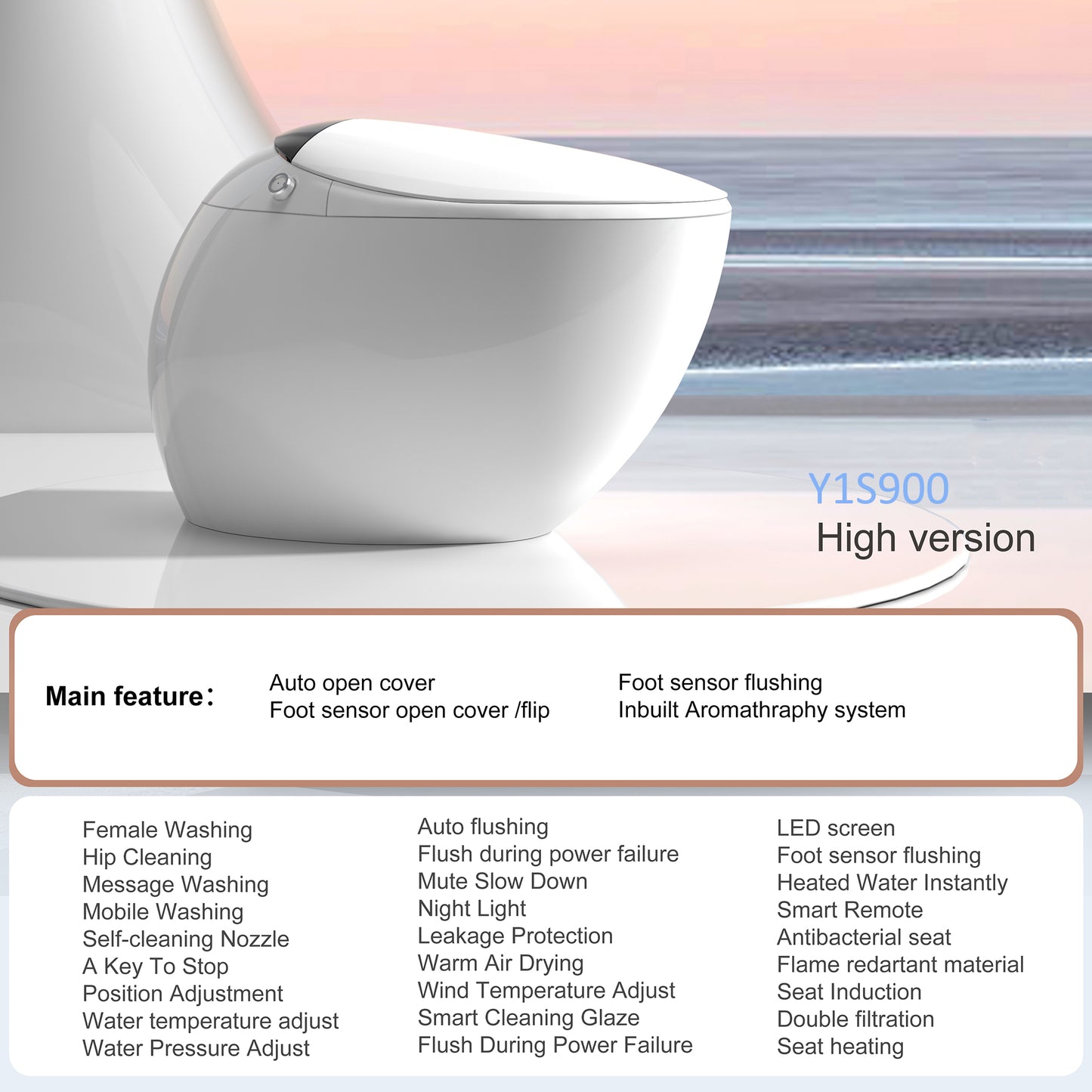 Loniko Y1 Space Capsule Smart Toilet, Featuring Automatic Opening And Closing